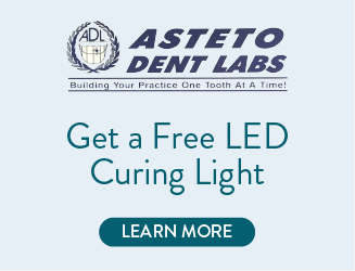 Offer for Asteto Dent Labs. Free curing light