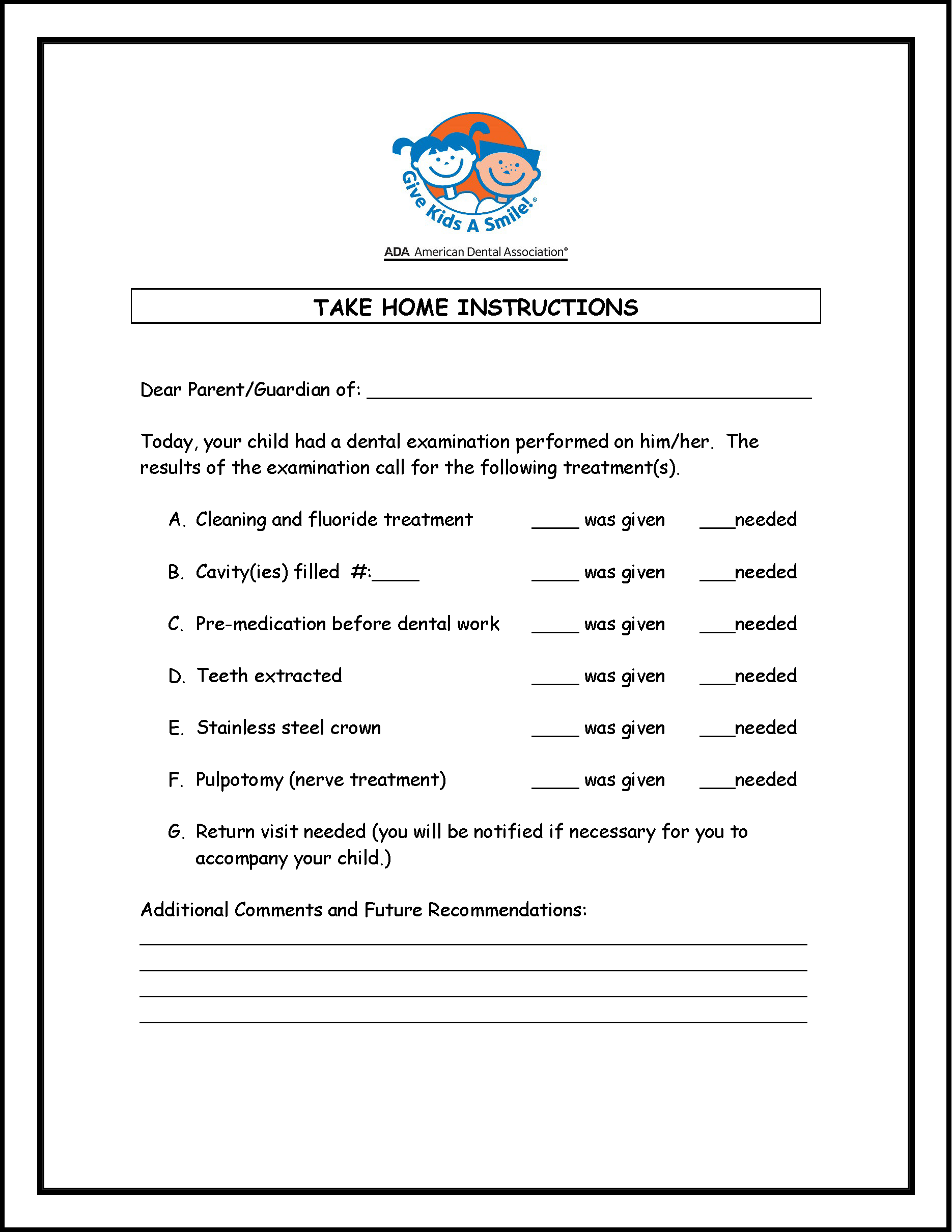 Take Home Instructions- GKAS 2025